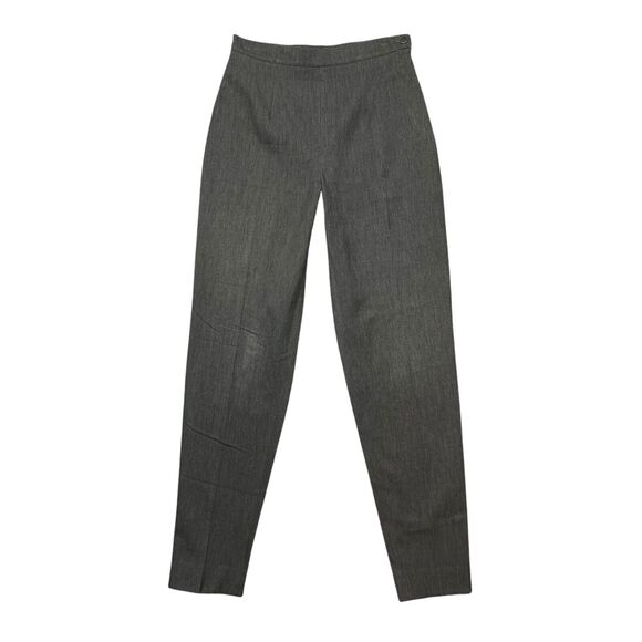 Vintage Vertigo Pants Womens 6 Gray Flat Front Side Zip Made In France Trousers - Picture 1 of 14